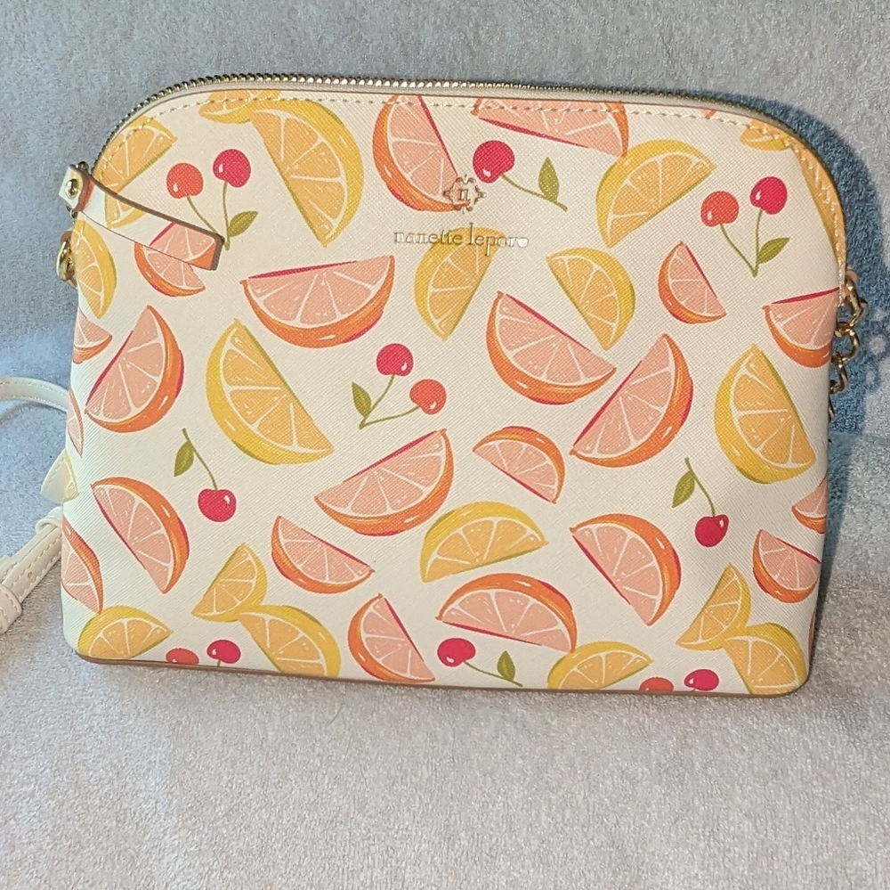 Nanette Lepore citrus cherry fruit crossbody bag.
